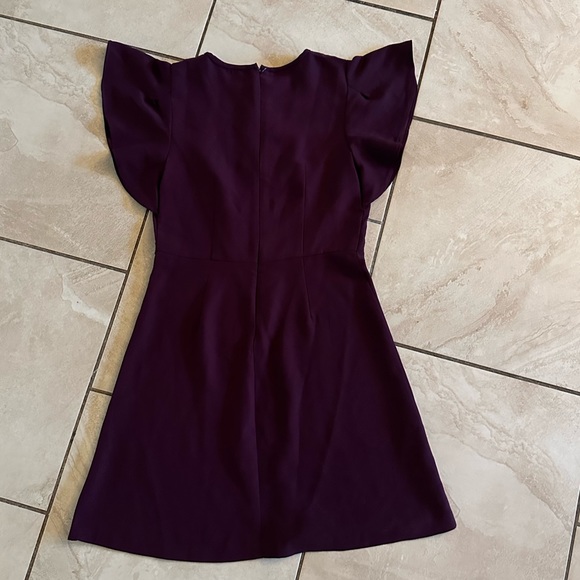 LOFT Deep Purple Flutter Sleeve Dress - Picture 5 of 7